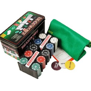 Настільна гра Покер в металевій коробці 200 фішок