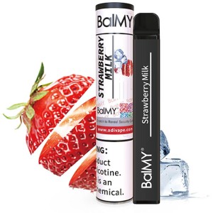 Одноразова електронна сигарета BalMY Strawberry Milk (Полуничне Молоко) 1000 puff