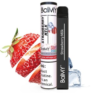 Одноразова електронна сигарета BalMY Max Strawberry Milk (Полуничне Молоко) 1500 puff