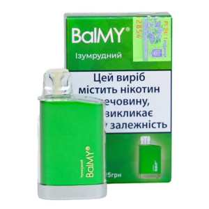 Одноразова електронна сигарета BalMY Crystal Акциз Ізумрудний (Зелене Яблуко) 500 puff