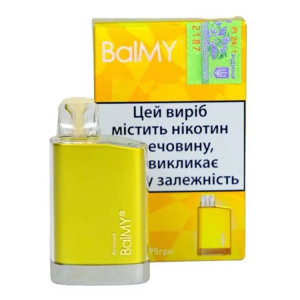 Одноразова електронна сигарета BalMY Crystal Акциз Жовтогарячий  (Цитрус Імбир) 500 puff