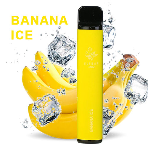Одноразовая электронная сигарета ELF BAR Акциз Banana Ice (Банан Лед) 1500 puff