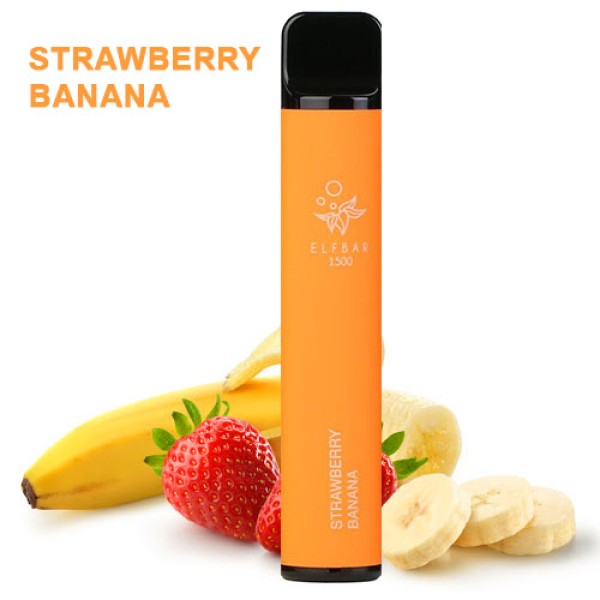 Одноразова електронна сигарета ELF BAR Strawberry Banana (Полуниця Банан) 1500 puff