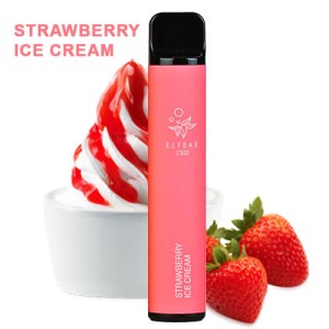 Одноразова електронна сигарета ELF BAR Strawberry Icecream (Полуничне Морозиво) 1500 puff