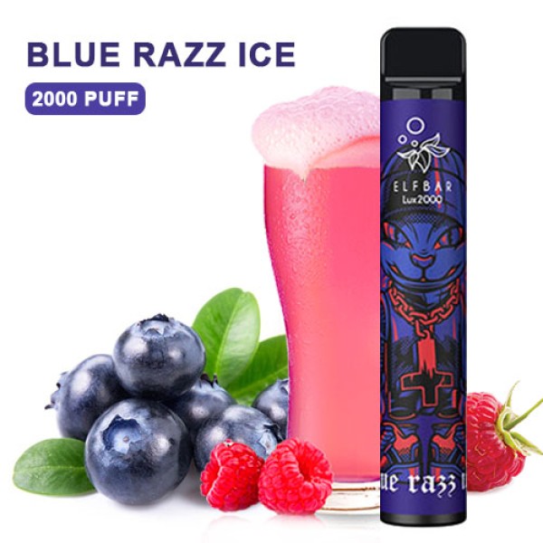 Одноразовая электронная сигарета ELF BAR LUX Blue Razz Ice (Голубика Малина Лед) 2000 puff