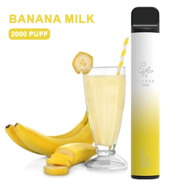 Одноразова електронна сигарета ELF BAR Banana Milk (Бананове Молоко) 2000 puff