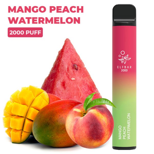 Одноразова електронна сигарета ELF BAR Mango Peach Watermelon (Манго Персик Кавун) 2000 puff