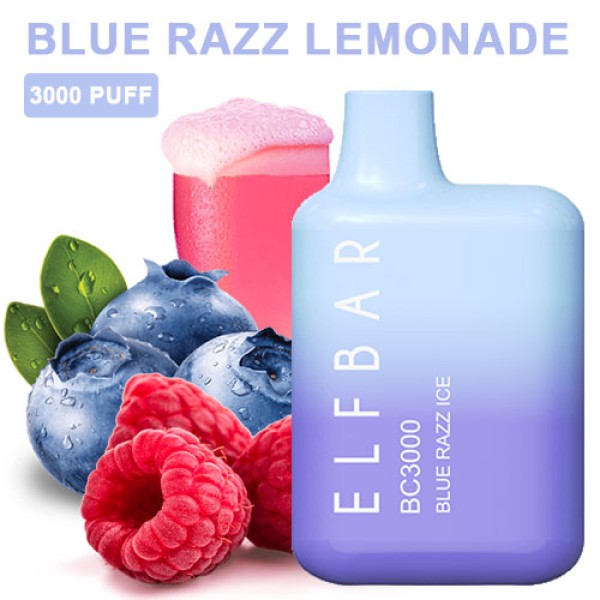 Одноразова електронна сигарета ELF BAR Blue Razz Lemonade (Голубина Малина Лимонад) 3000 puff