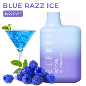 Одноразовая электронная сигарета ELF BAR Blue Razz Ice (Голубика Малина Лед) 3000 puff