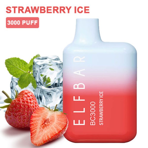 Одноразова електронна сигарета ELF BAR Strawberry Ice (Полуниця Льод) 3000 puff