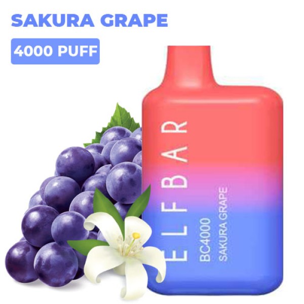 Одноразова електронна сигарета ELF BAR BC Акциз Sakura Grapes (Сакура Виноград) 4000 puff