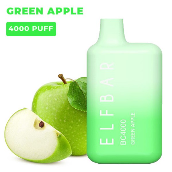 Одноразова електронна сигарета ELF BAR Green Apple (Зелене Яблуко) 4000 puff