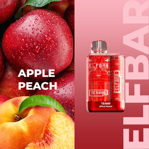 Одноразова електронна сигарета ELF BAR TE Акциз Apple Peach (Яблуко Персик) 5000 puff