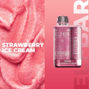 Одноразова електронна сигарета ELF BAR TE Strawberry Ice Cream (Полуничне Морозиво) 5000 puff
