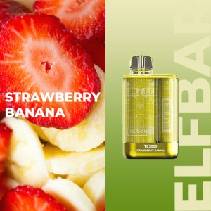 Одноразова електронна сигарета ELF BAR TE Акциз Strawberry Banana (Полуниця Банан) 5000 puff