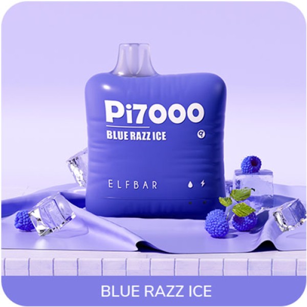 Одноразова електронна сигарета ELF BAR Pi Blue Razz Ice (Чорниця Малина Лід) 7000 puff