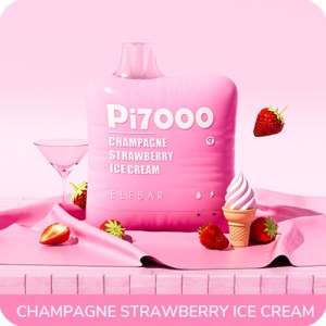 Одноразова електронна сигарета ELF BAR Pi Акциз Strawberry Ice Cream (Полуничне Морозиво) 7000 puff