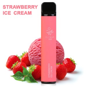 Одноразова електронна сигарета ELF BAR Акциз Strawberry Icecream (Полуничне Морозиво) 1500 puff