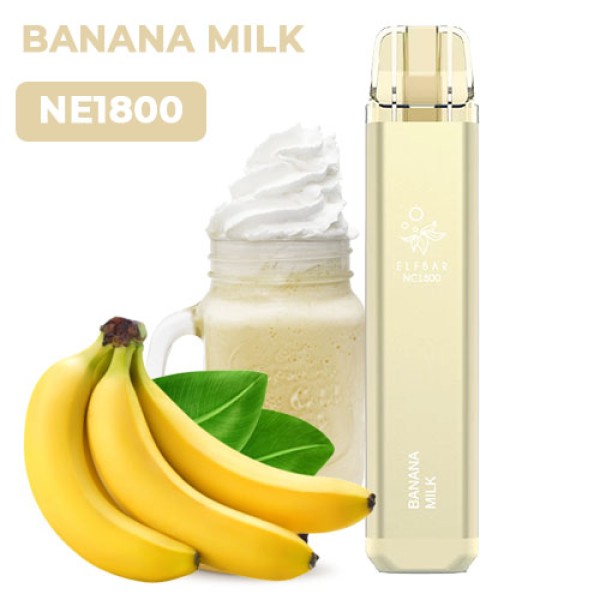 Одноразова електронна сигарета ELF BAR Banana Milk (Бананове Молоко) 1800 puff