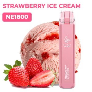 Одноразова електронна сигарета ELF BAR NC Акциз Strawberry Icecream (Полуничне Морозиво) 1800 puff