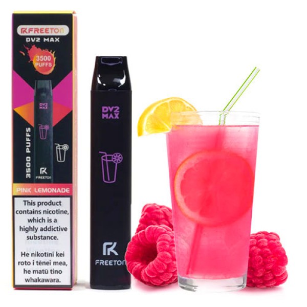 Одноразовая электронная сигарета FREETON DV2 MAX  Акциз Pink Lemonade (Розовый Лимонад) 3500 puff