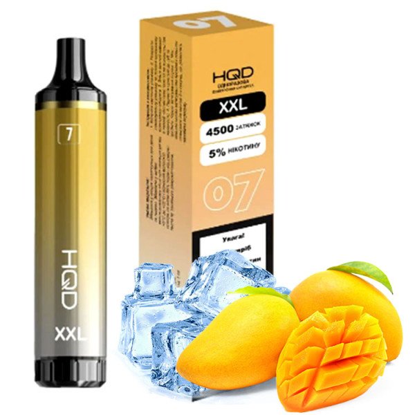 Одноразова електронна сигарета HQD XXL 07 Акциз Frozen Mango (Манго Лід ) 4500 puff