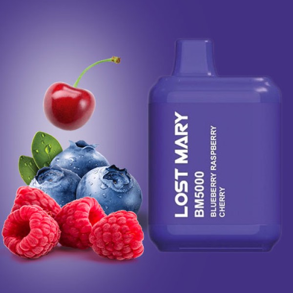 Одноразова електронна сигарета LOST MARY Blueberry Raspberry Cherry (Чорниця Малина Вишня) 5000 puff