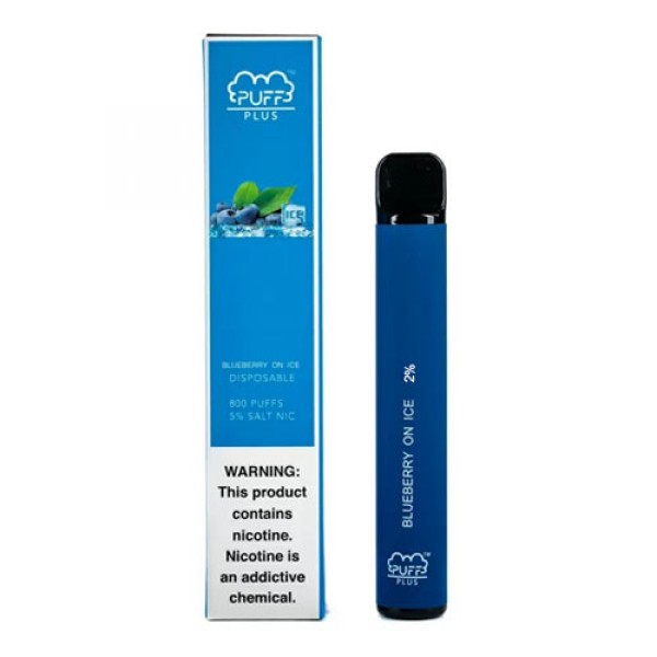 Одноразова електронна сигарета PUFF PLUS Blueberry Ice (Чорниця на Льоду) 2% 800 puff