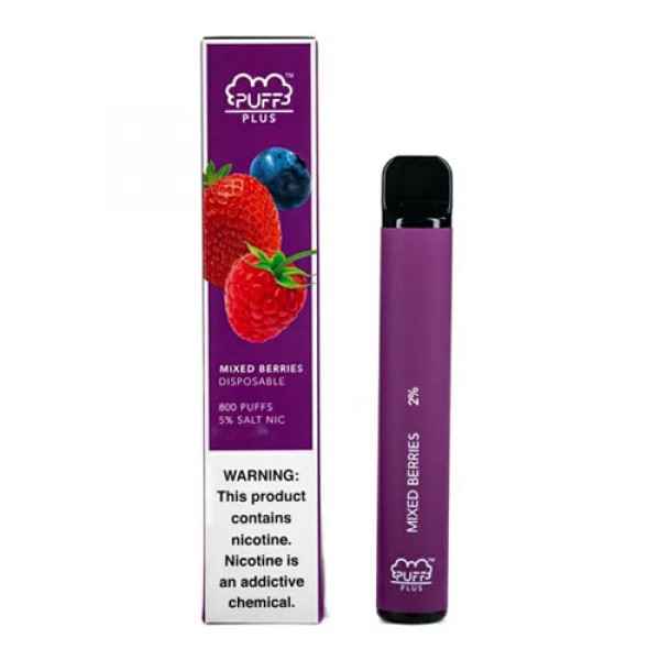 Одноразова електронна сигарета PUFF PLUS Berry Mix (Ягідний Мікс) 2% 800 puff