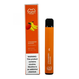 Одноразова електронна сигарета PUFF PLUS Strawberry Banana (Полуниця Банан) 2% 800 puff