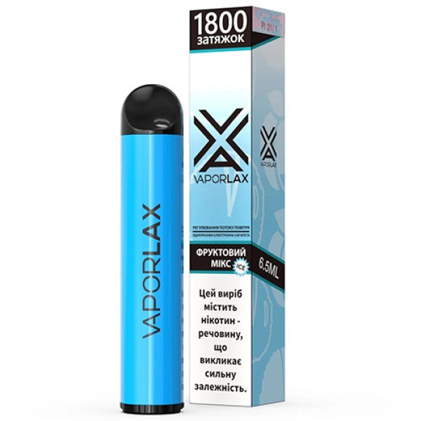 Одноразова електронна сигарета VAPORLAX Акциз Fruit Mix (Фруктовий Мікс)1800 puff