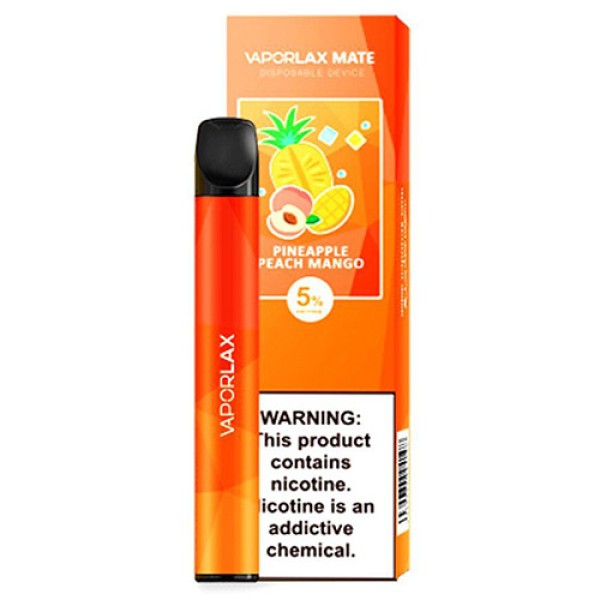 Одноразовая электронная сигарета VAPORLAX MATE Акциз Pineaaple Peach Mango (Ананас Персик Манго) 800 puff