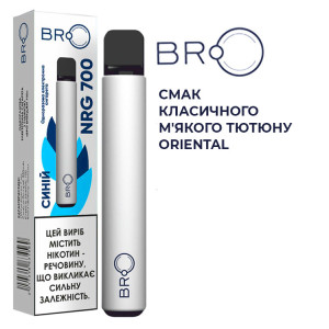 Одноразовая электронная сигарета BRO Акциз Синий (Мягкий табак Oriental) 700 puff