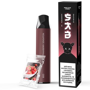 Одноразовая электронная сигарета SAB Акциз Strawberry Sensation 16 (Сочная Клубника) 800 puff