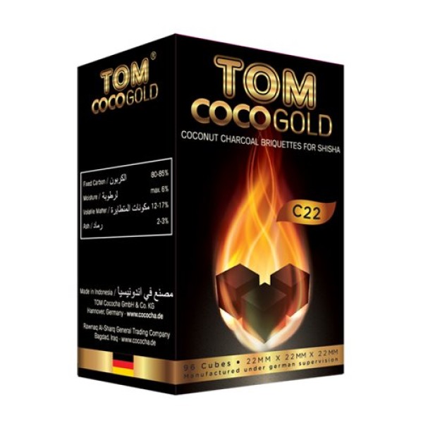 Вугілля Tom Cococha Gold 1кг в індивідуальній упаковці оптом 10 кг
