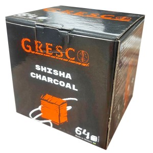 Уголь Gresco ореховый 64 кубика 1кг в индивидуальной упаковке