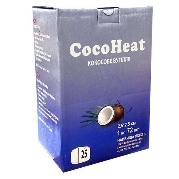 Уголь CocoHeat 1 кг в индивидуальной упаковке